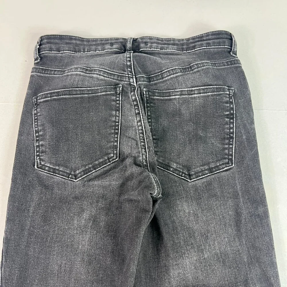 Free People Jeans Women's 26x30* Flare Skinny Black Raw Split Hem Denim Tag 27R